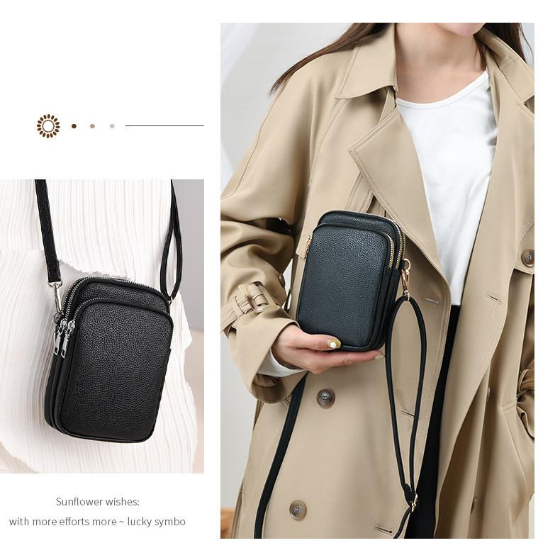 IELGY Ladies Messenger Bag Soft Leather Phone Bag