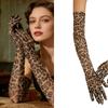 Eleganti Guanti Lunghi in Rete con Stampa Leopardata Accessorio Cosplay Guanti Lunghi Elasticizzati fino al Gomito per Feste da Ballo ed Eventi di Ballo