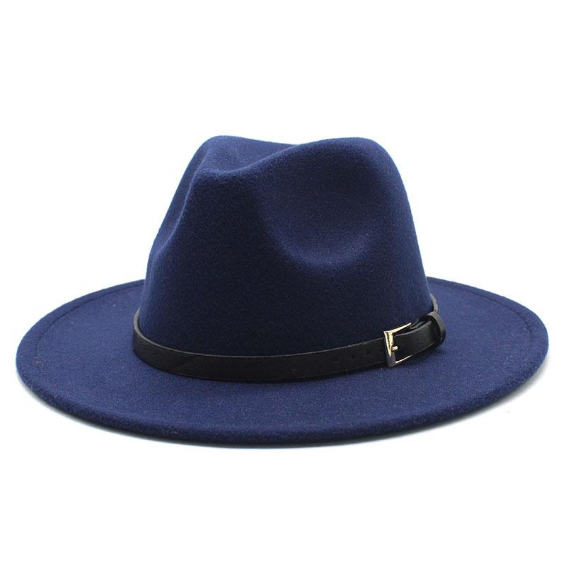 Hat Men'S And Women'S Jazz Hat Quarterly British Retro Belt White Top Hat Woolen Gentleman'S Hat