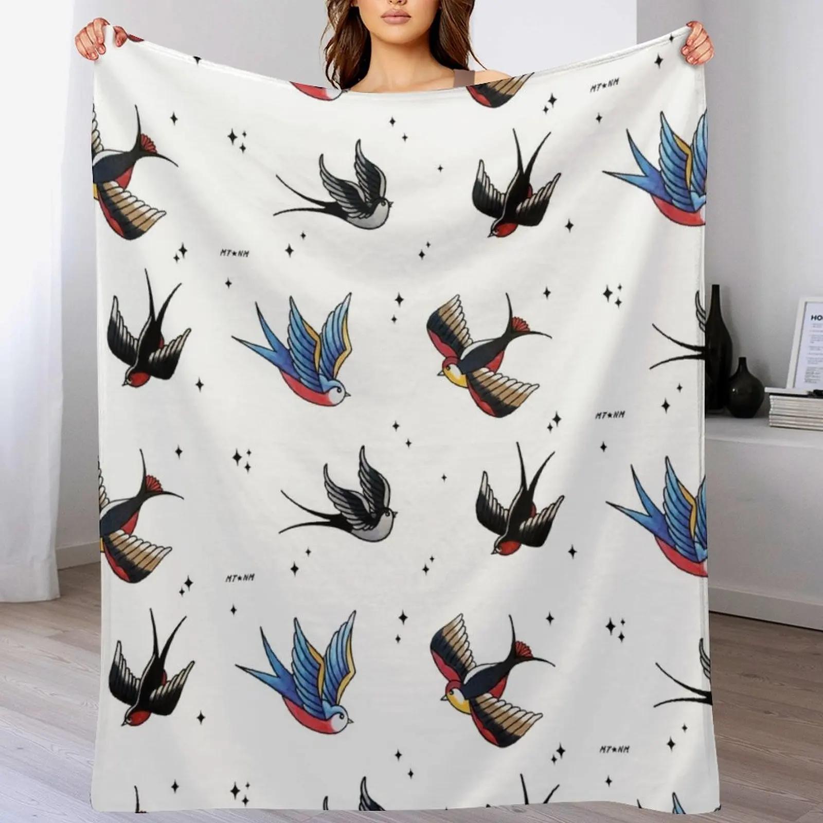 

Swallows pattern Throw Blanket Cozy Home Blanket Gift for Christmas Holiday 102x76cm(40x30in)