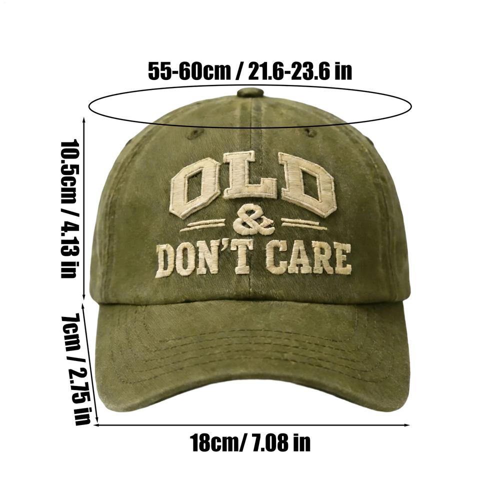 Baseball Caps Letter OLD Dont Care Embroidery Retro Washed Cotton Baseball Cap For Men Women Snapbacks Outdoor Sport Sun Hat