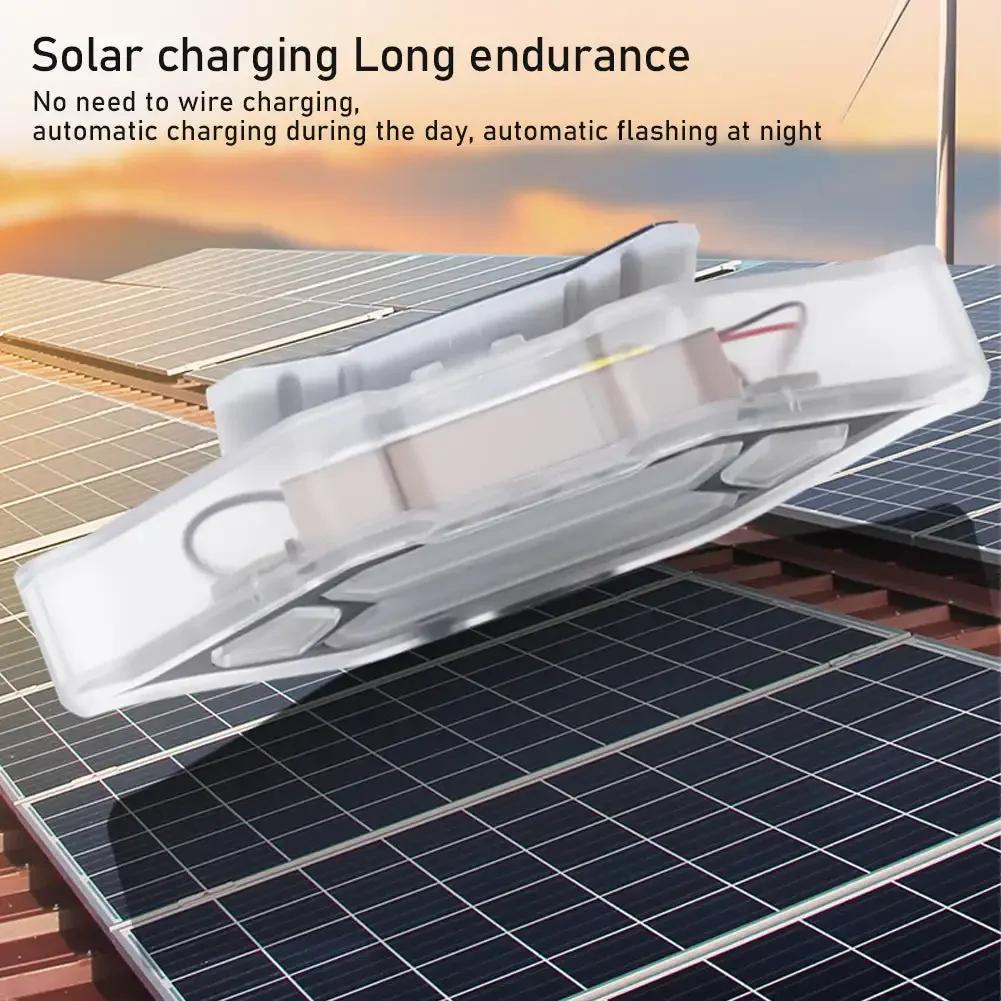 1Pc Solar Power Car LED Warning Lights Safety Fake Lamp Car Security Light Car Warning Light Accessories Anti-Theft Strobe Lamp