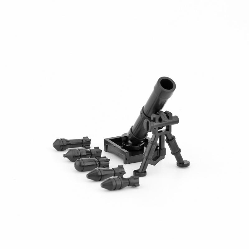WW2 World War II US Military Weapon M2 Mortar Parts Accessories Minifigures MOC Parts Building Bricks Toys for Children