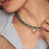 Dopamine Woven Color Rope Zircon Necklace For Women Personalized Retro Style Jewelry Gifts