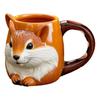Squirrel Coffee Cup 3D Cute Fox Tea Mug Creative Animal-tema Cup Håndlaget Creative