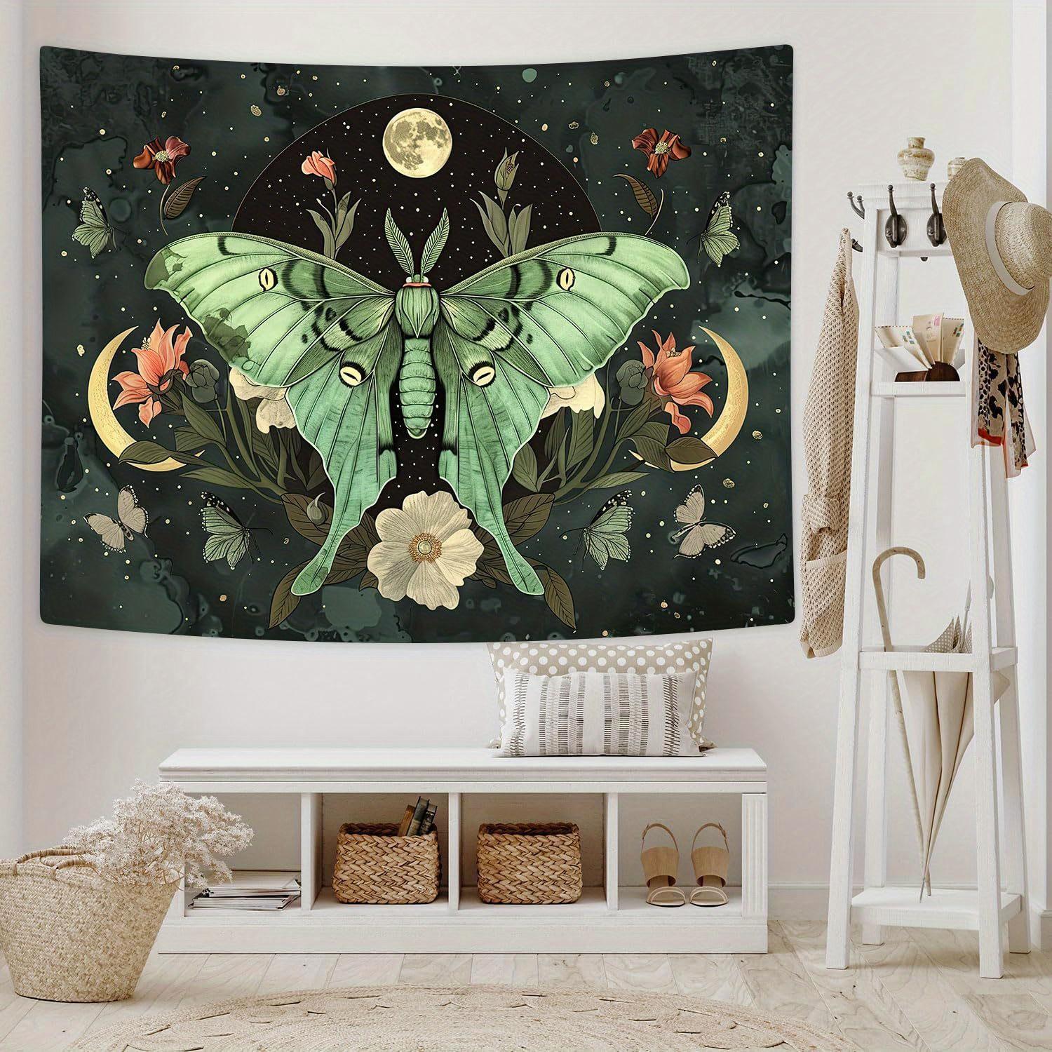 

Bohemian Butterfly Moon Aesthetic Home Decor Tapestry Beach Towel Yoga Mat Blanket Table Cloth Tapestry Wall Hanging Tapestry 29x37in