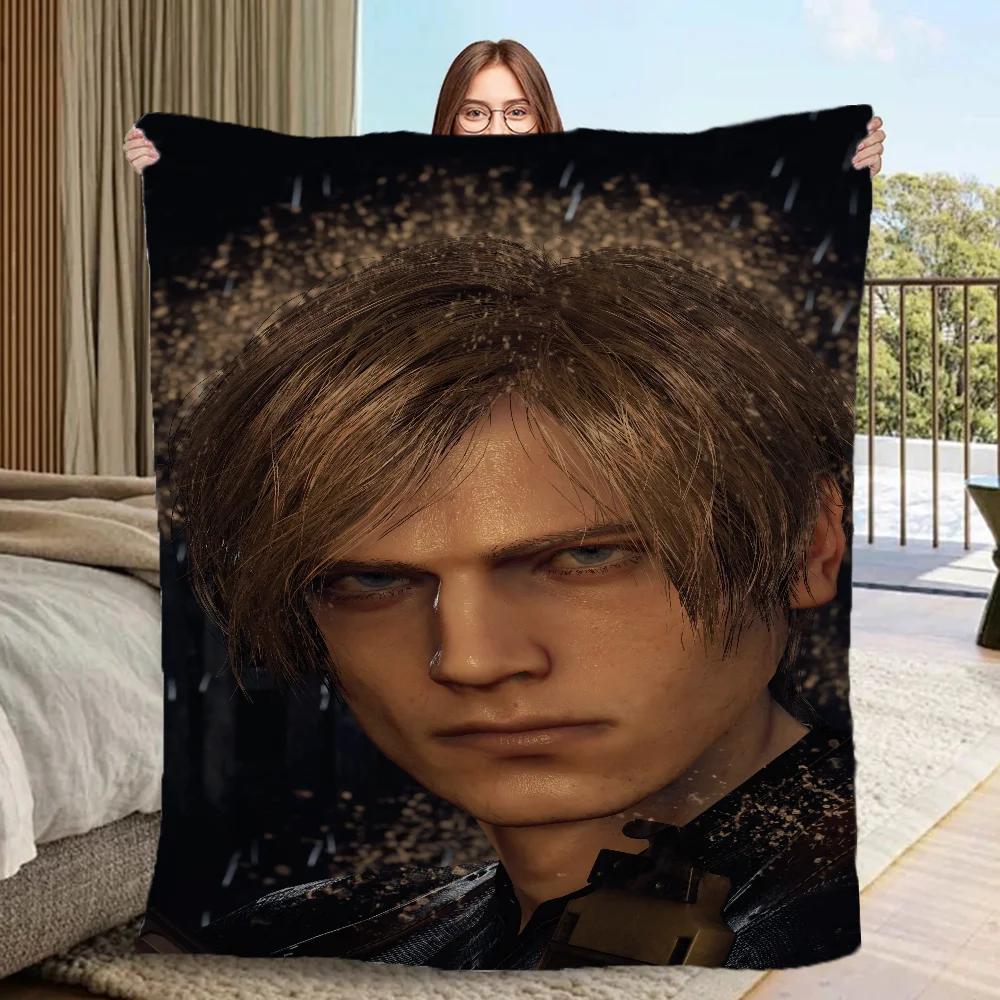 Anime deka na pohovky Leon Kennedy Mikrovlákno Ložní prádlo Tenká vatelínová deka Přehoz Postelové deky & Přehozy Nadýchaná kostkovaná Cobija