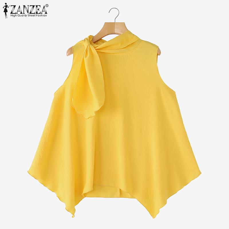

ZANZEA Womens Summer Casual Round Neck Loose Sleeveless Tank Tops S білий