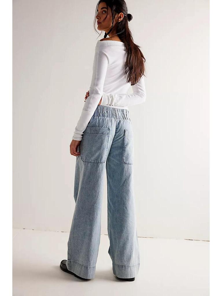 Jeans a zampa in denim da donna europei e americani - Dimagranti e vestibilità ampia