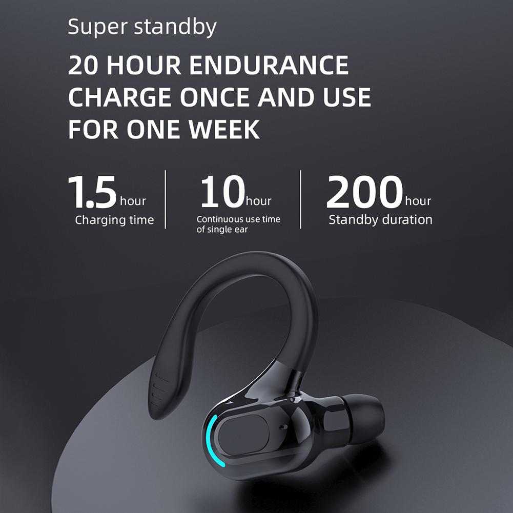 M-F8 Waterproof Hanging Single Ear Earbuds Bluetooth-compatible 5.2 Noise Cancelling Sports Wireless Business Headphones Headset