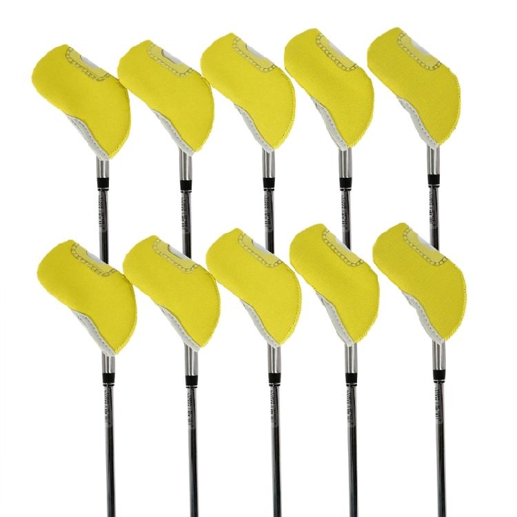 10Pcs Golf Head Headcovers with Window Display, Neoprene Golf Iron Head Covers