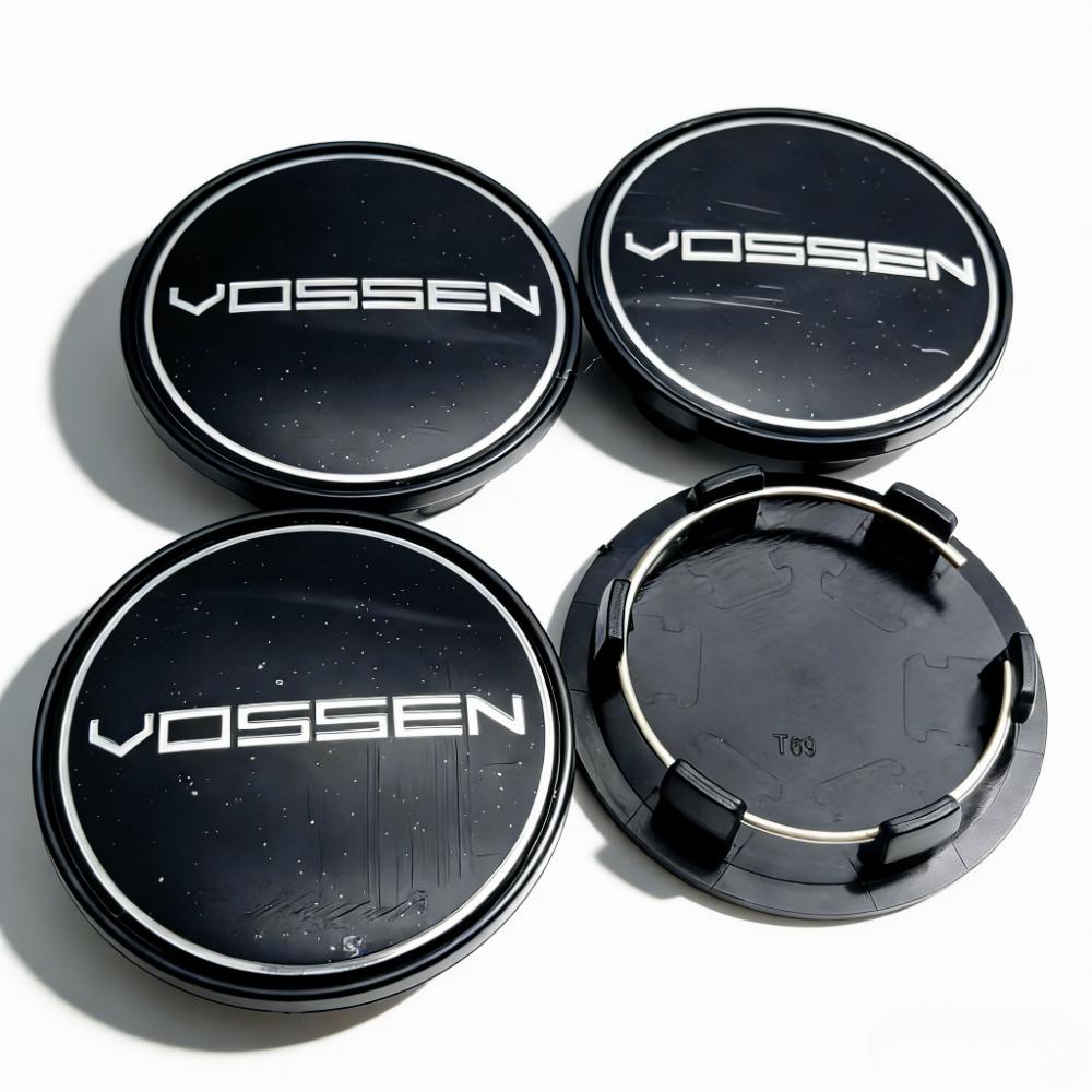 4 Stück Vossen Logo Emblem Auto Radnabendeckel 69MM 56MM Räder Nabenkappe Felgenkappen Staubschutz Abdeckung Ersatz Auto Zubehör