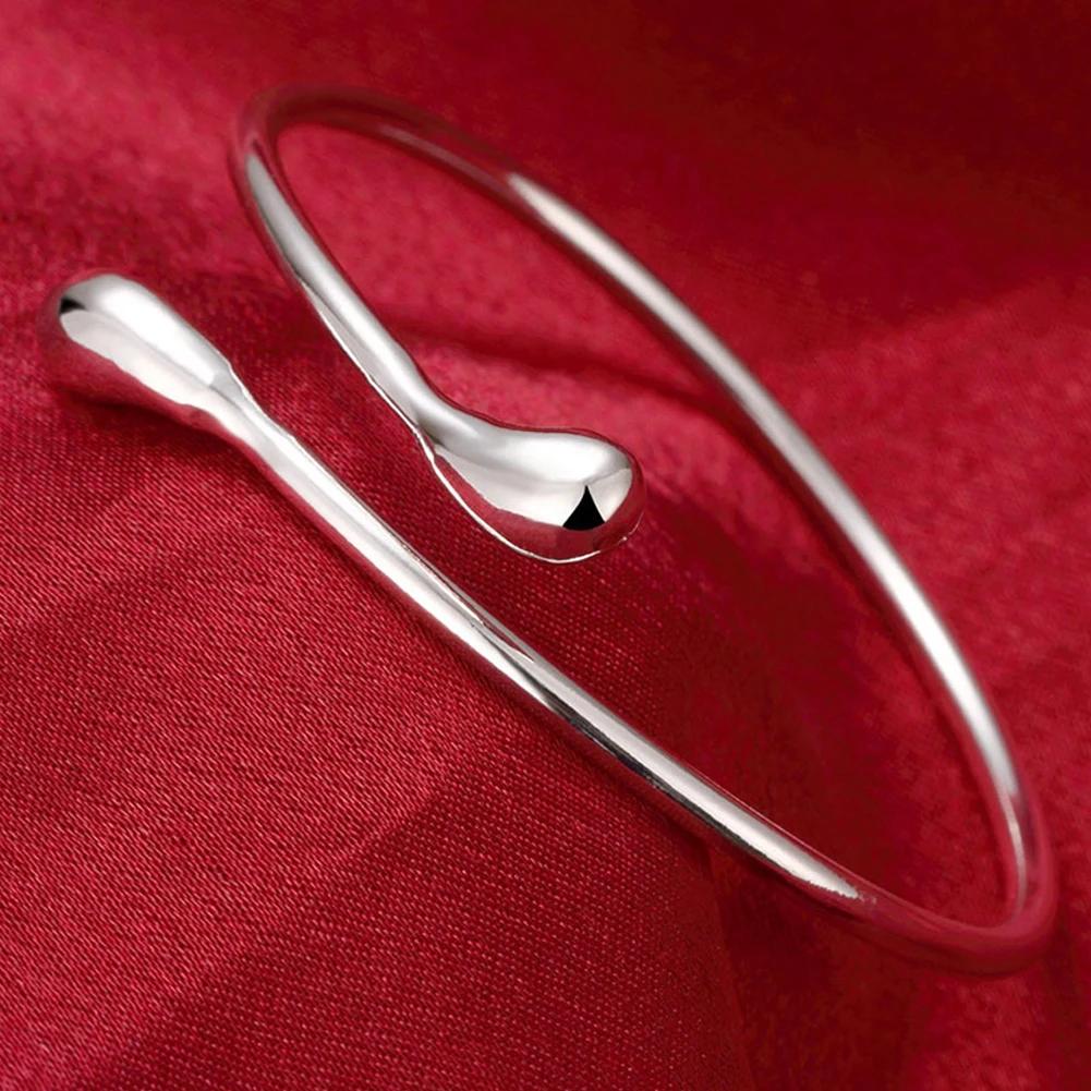 Bracciali Trendy in Argento 925 Braccialetto Charms Carini Aperti per Donne Gioielli di Moda Regolabile Dimensioni Bracciale Manicotto Festa di Matrimonio
