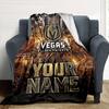 Name Custom Vegas Golden Knights Logo Print Flannel Blanket High Quality Warm Comfortable Cover for All Seasons Perfect for Gifts Home Decor
