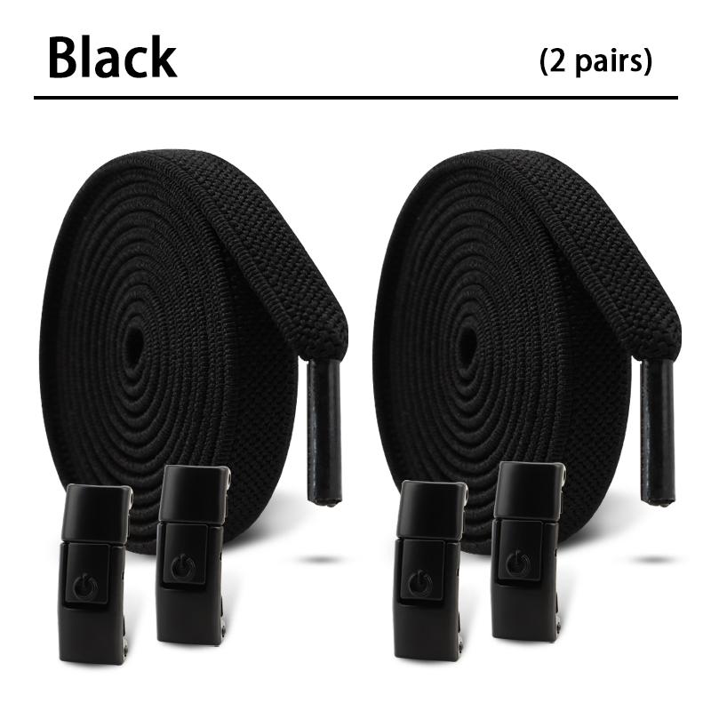 Elastic Laces Sneakers Tennis No Tie Shoe laces Lock Shoelaces without ties Kids Adult Flat Shoelace Shoes Accessories 2Pair