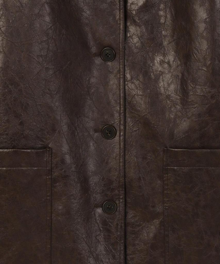 Fallett Oversized Leather Jacket Brown