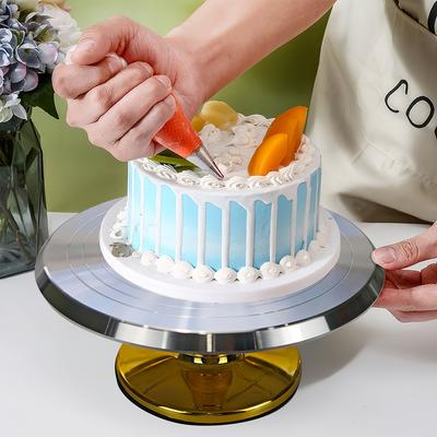12-Zoll Kuchenständer Drehteller Backwerkzeuge 360° Drehend Aluminiumlegierung Tablett Geburtstagstorte Backdekoration Küchenzubehör