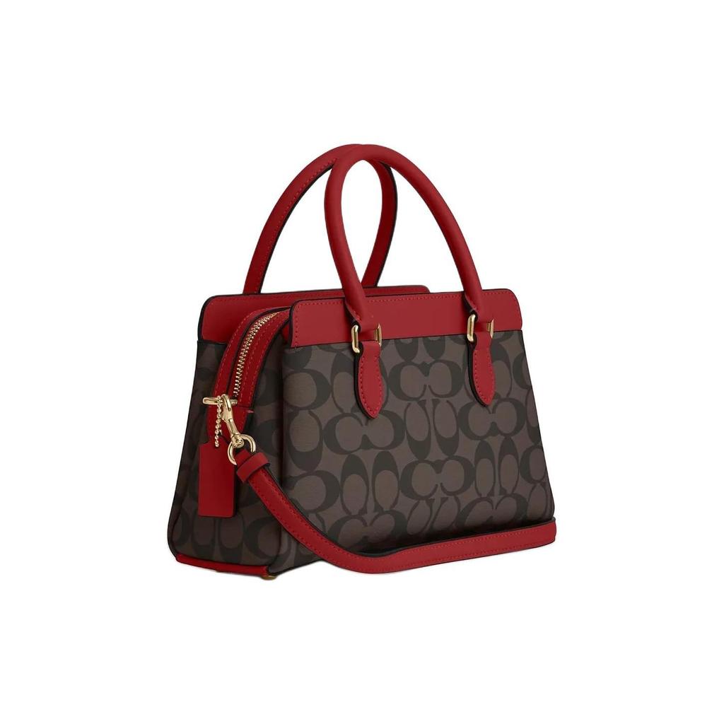 COACH Darcie PVC Shoulder Bag, Crossbody Bag, Handbag Medium Women's Gold & Brown & Red CH174-IMRVQ
