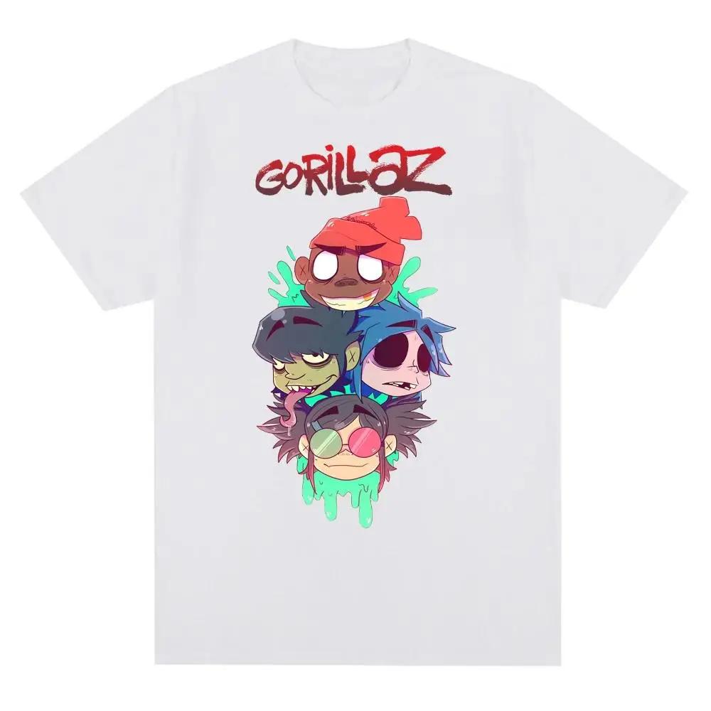 Music Band Gorillazs Punk Rock Print T Shirt 90s Casual Fashion Short Sleeve Plus Size T Shirt Unisex Harajuku Summer Tees