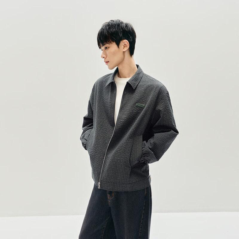 Semir Men's Plaid Textured Lapel Jacket