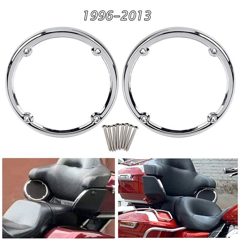 Precise Chrome Rear Tour-Pak Speaker Trim Accessories Parts Kit For Electra Street Glide Classic FLHTC