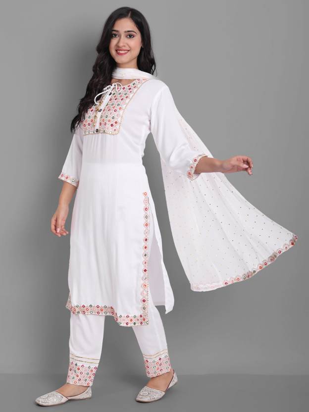 Damen Designer Party Wear Kurti Salwar Anzug Indisches Bollywood Top Tunika Kurta Hose Dupatta Set