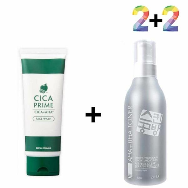 Cica Cleansing Foam Face Oil Rice Bran BHA (WB2837E) 2 Cica foams and 2 mud foams