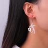 Hummingbird Flower Drop Earrings Animal Theme Jewelry Valentine's Day Gift for Women