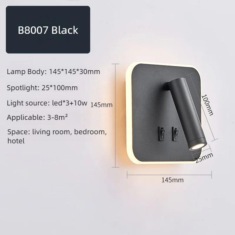 Minimalist LED Wall Mounted Reading Light Rotatable Bedside Wall Lamp Bedroom Decorative Wall Sconce Spotlight