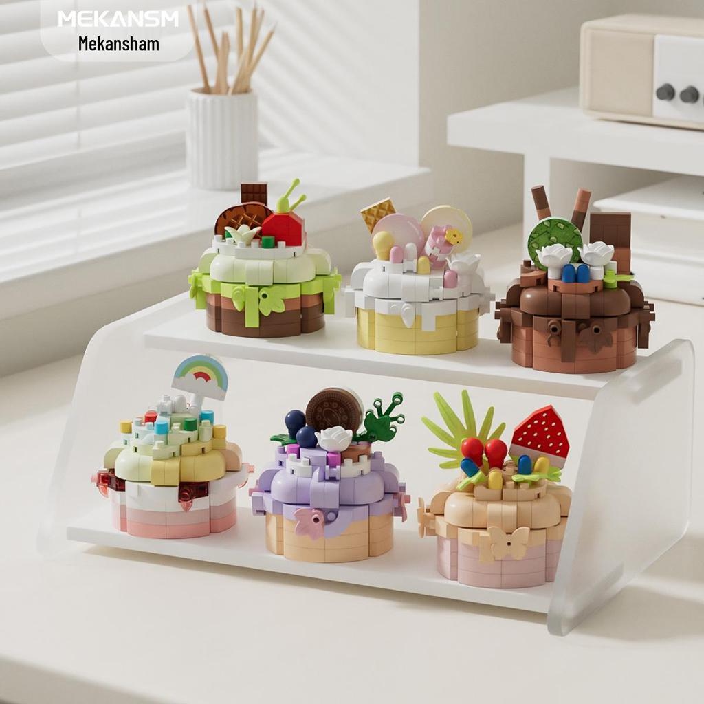 Colorful Triangle Cake Building Blocks - Party Dessert Series Compatible with Lego Ornaments and Gifts