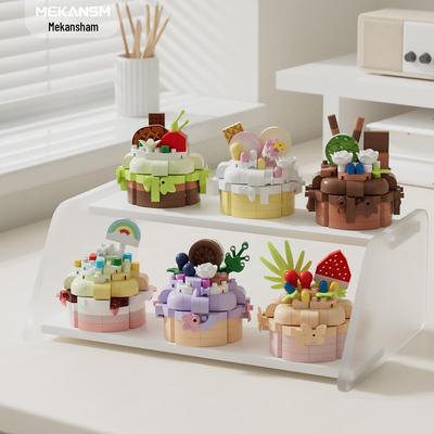 Colorful Triangle Cake Building Blocks - Party Dessert Series Compatible with Lego Ornaments and Gifts