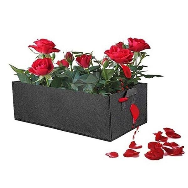 1/2/3 PCS Planting Grow Bag Rectangle Plant Bed Elevated Vegetable Box Fabric Garden Bed Breathable Planting Container Grow Bag Planter Pot