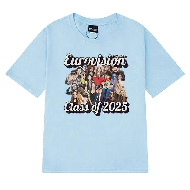 Hot Sale Eurovision Song Contest Class of 2025 Unisex Short Sleeve T Shirts Men Women Cotton Short Sleeve T-shirt Cotton Tops