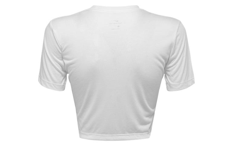 Nike Crop Tops Women's White Crew Neck Moderate CU1529-100