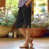 Women Drawstring Waist Cotton Linen Casual Loose Fit Straight Leg Shorts with Pockets and Side Button for Home Wear