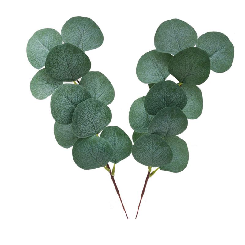Artificial  Fake  Leaves Eucalyptus Green Plant Leaves Flowers Home Decor