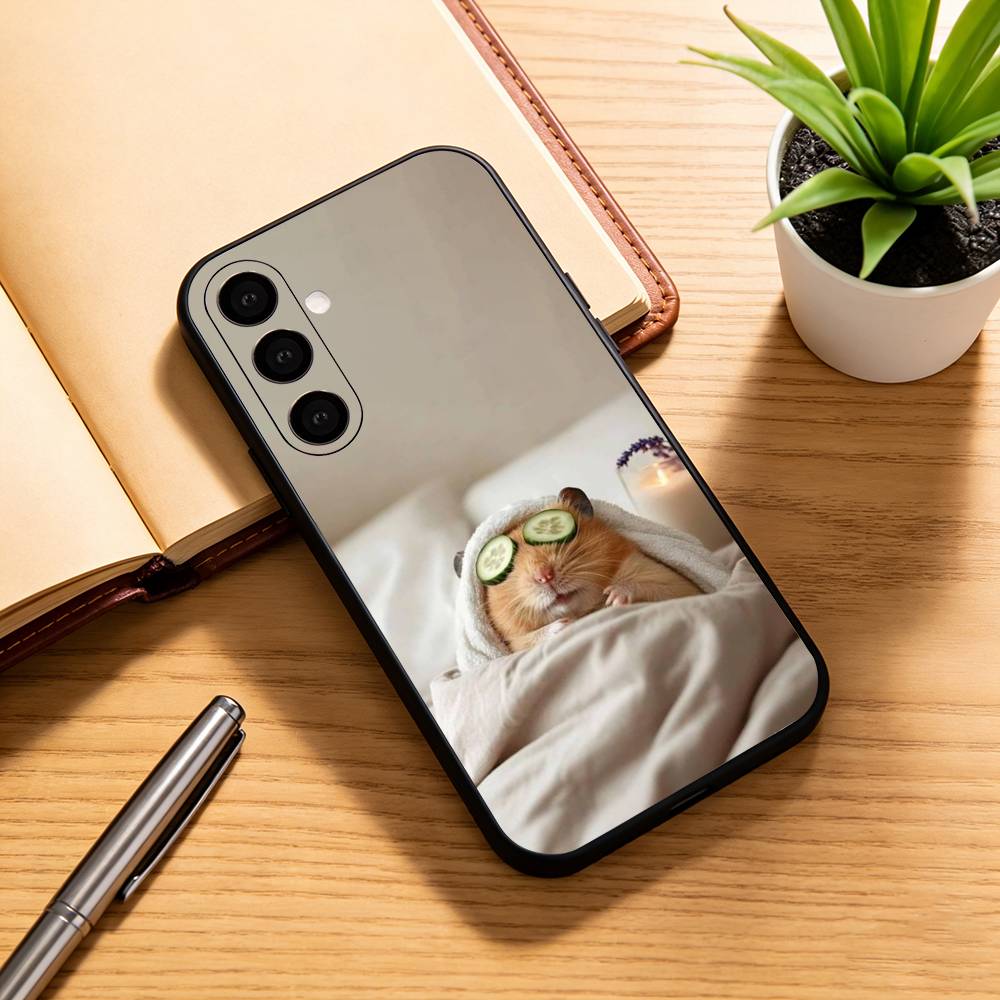 

Cute Animal fluffy Hamsters Phone Case For Samsung Galaxy A73,A72,A71,A70,A53,A52,A51,Soft Silicone Black Cover Samsung a32 5g