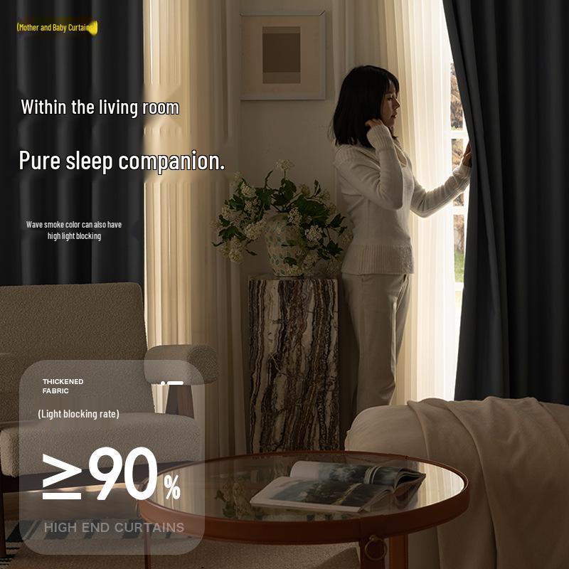 Dolly Blackout Jacquard Curtains: Double-Sided Cotton Linen, Thermal Insulation, Customizable for Living Room & Bedroom