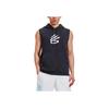 Under Armour Ss24 Curry Fleece Hooded Logo Print Breathable Loose Basketball Vest Men Vests Black 1374301-003