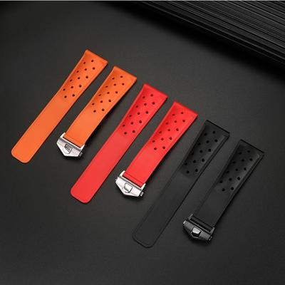 Oddychający silikonowy pasek 22mm Do TAG Heuer FORMULA 1 wyścigowy Carrera Race MONACO gumowy pasek do zegarka 22mm Akcesoria do zegarka męskiego