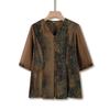 Plus Size Summer Slimming Two-Piece Set for Middle-Aged and Elderly Women