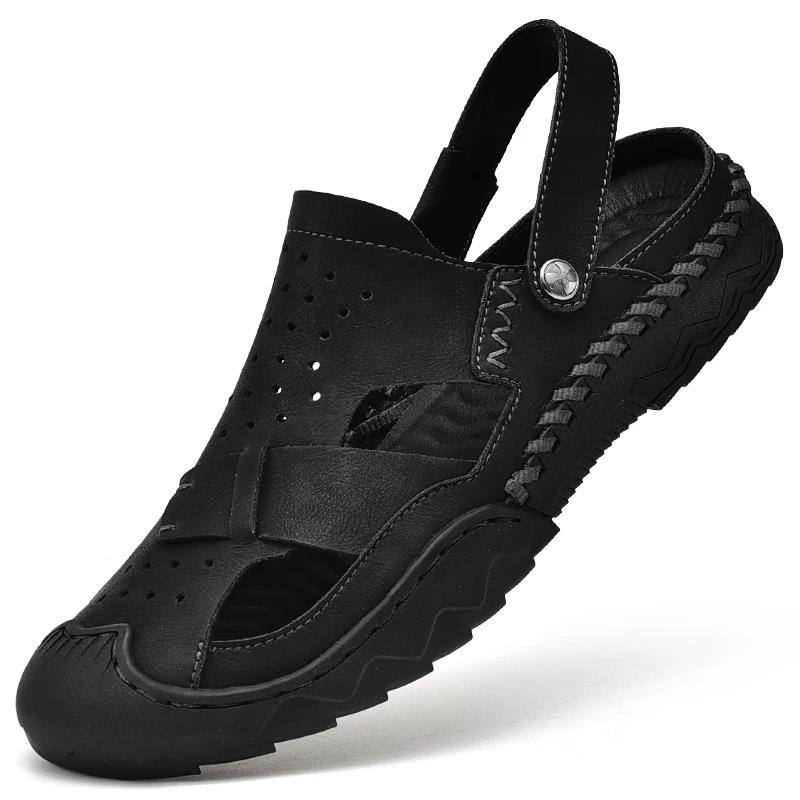 New Mens Sandals Summer Breathable Mesh Sandals Men Outdoor Casual Lightweight Beach Sandals Fashion Men Shoes Large Size 38-46