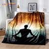 3D Yoga Zen Naturalize Meditation Rainbow 7 Chakra Blanket,Flannel Throw Blanket for Home Bedroom Bed Sofa Picnic Office Hiking