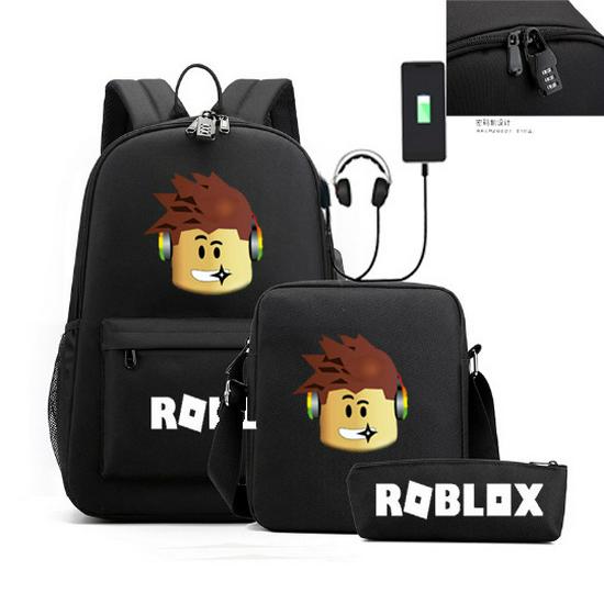 Set batohu, tašky přes rameno a pouzdra na tužky s motivem hry Roblox pro studenty