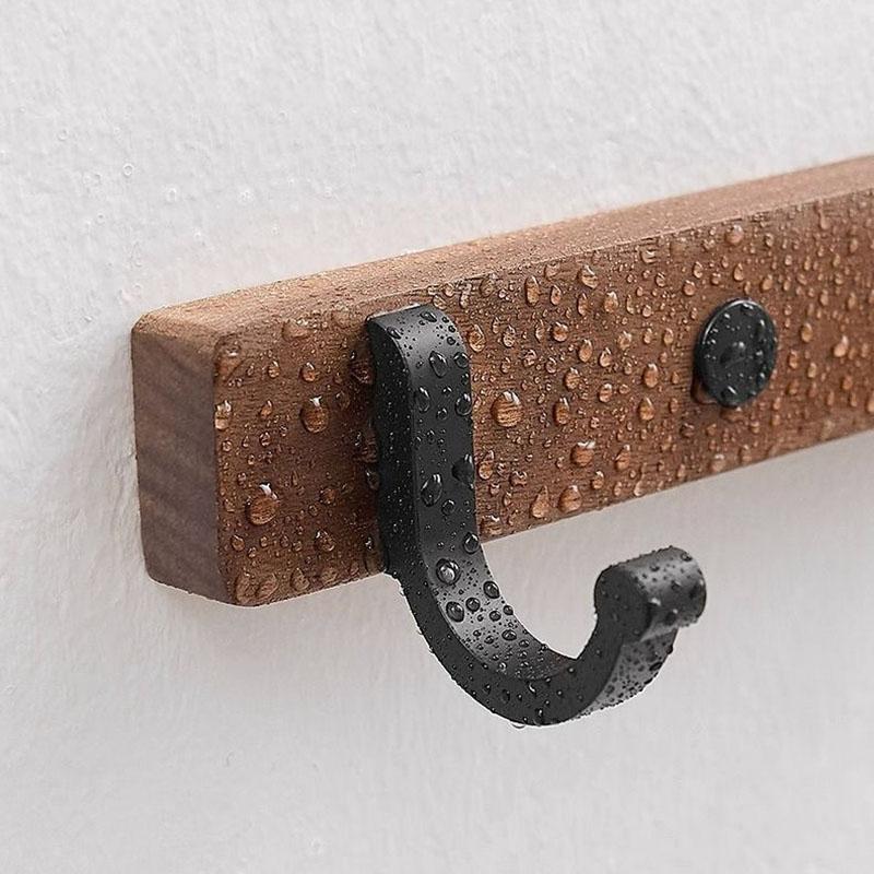 Black/White Aluminum Bathroom Hook Walnut Wall-mounted Clothes Hanger Coat Hat Hook Shower Room Storage Hooks Bedroom Hooks