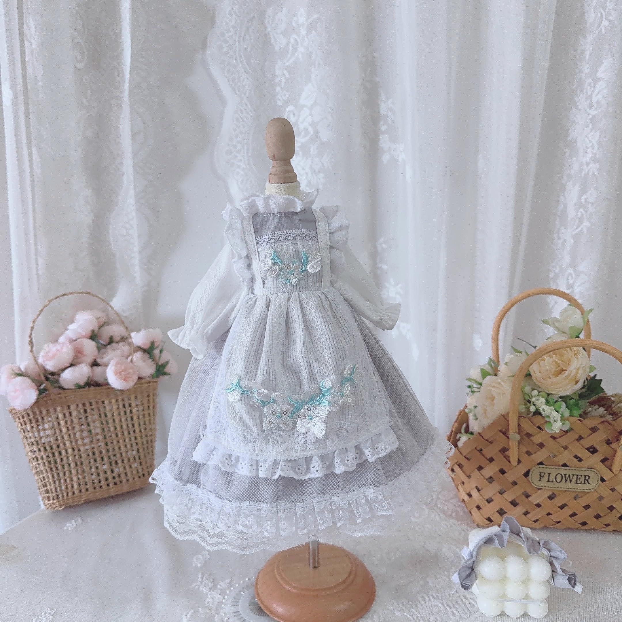 

ХАМРЕТИХИППЗ BJD Кукла на шарнирах Кукла-платье Костюм куклы Одежда горничной Кукла на шарнирах Наряд куклы Кукла-наряд Принцесса Светло-серая Принцесса Милая Горничная белый