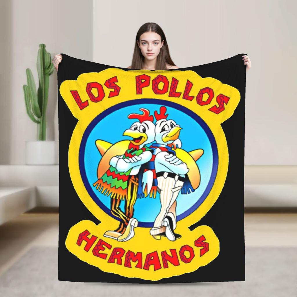 Los Pollos Hermanos Knitted Blanket Breaking Bad Wool Throw Blankets Summer Air Conditioning Personalised Lightweight Bedsprea