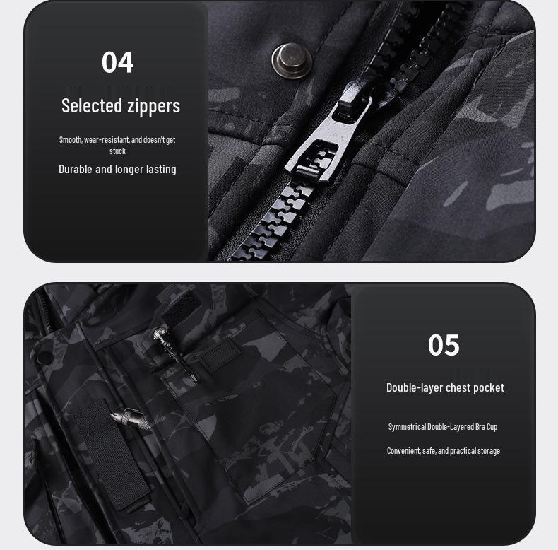 Men's Durable Waterproof Camouflage Jacket & Pants Set - Breathable Workwear for Spring & Autumn Outdoor, Tactical, and Mountaineering Use