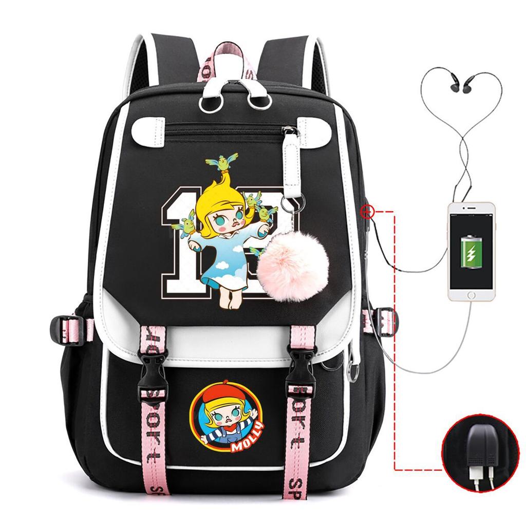 Printed fashion schoolbag college style junior high school high school students large capacity backpack