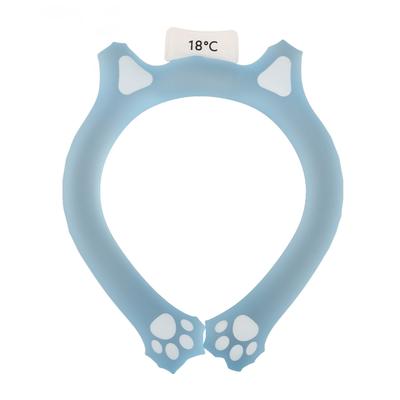 Cooling Neck Ring Ice Tube Wearable Wrap Band Summer Outdoor Sports Heat Relief Neutral Blue